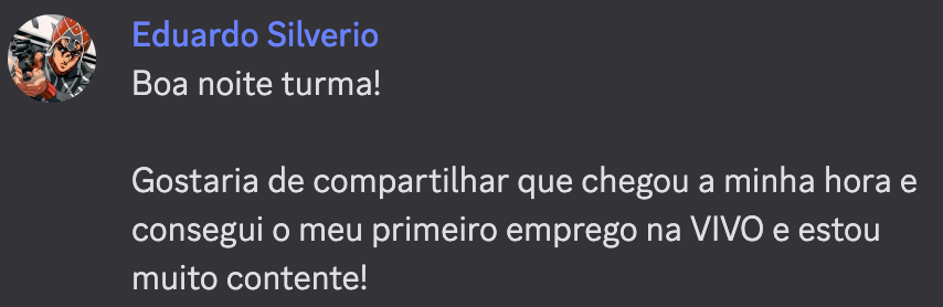 Depoimento de aluno