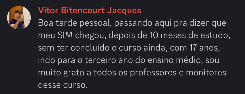 Depoimento de aluno